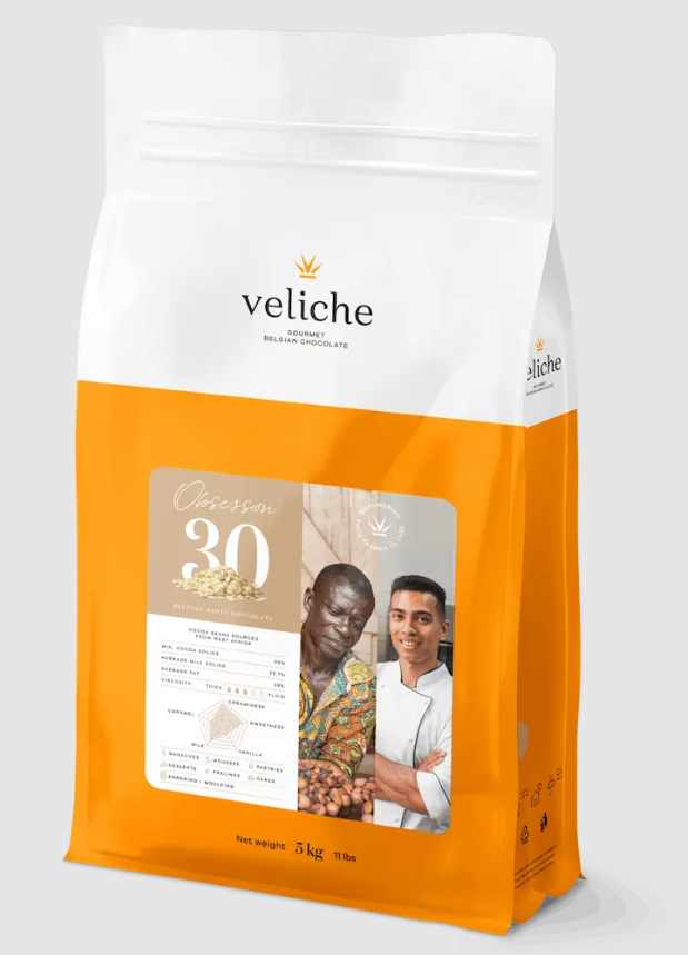 OBSESSION 30 - Chocolat Belge blanc - Dots (11-14mm) de chocolat 1x10kg