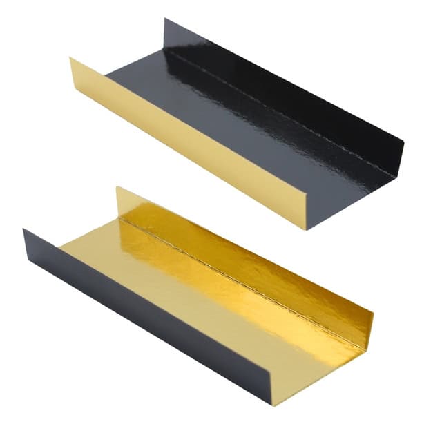 Support rail pâtisserie or/noir 130x45 par 200 pièces