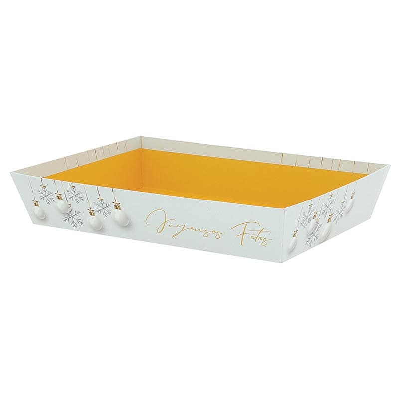 Noel blanc corbeille rectangle pm 26x20x5