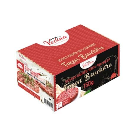 Steaks hachés façon bouchère 20% vedina halal 150g x16