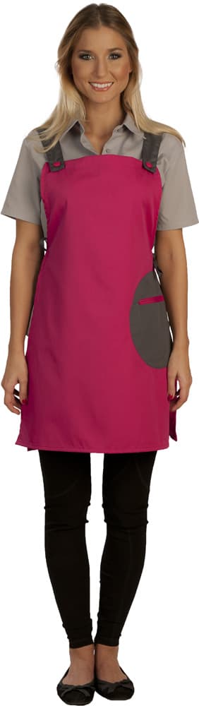 Chasuble bretelle polycoton fuschia gris