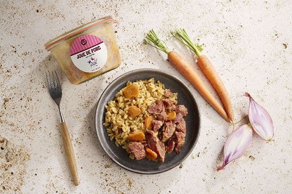 Joue de porc, carottes et riz, 6 bocaux de 260g