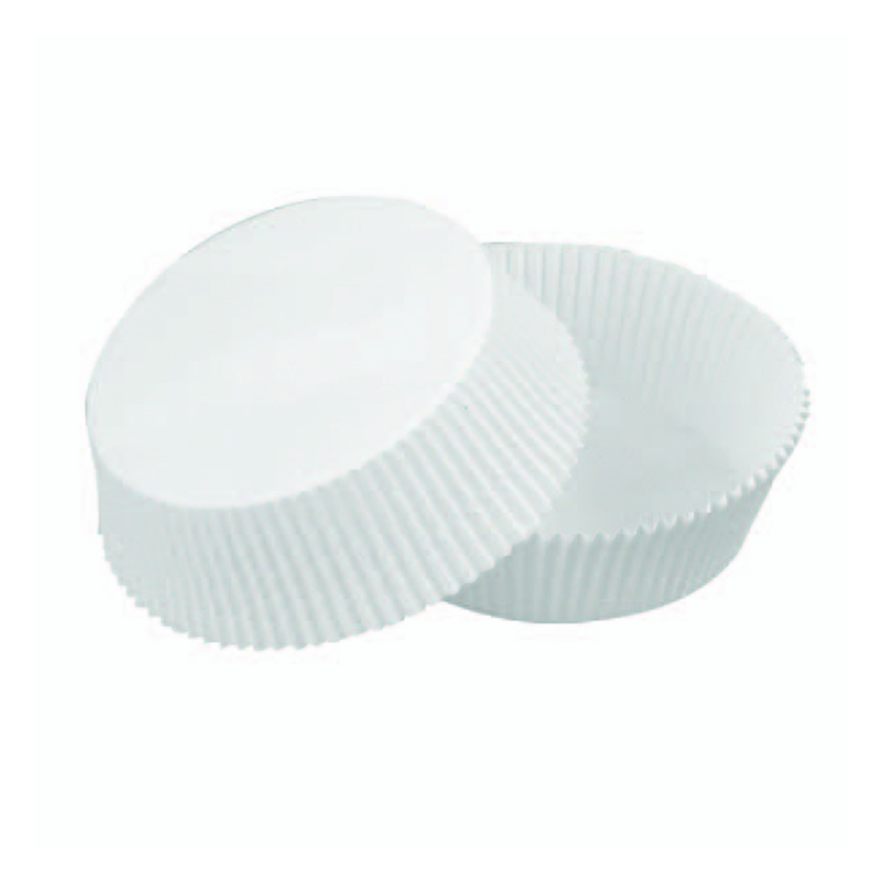 Caissette papier de cuisson ronde blanche siliconée   h21mm, 100pcs