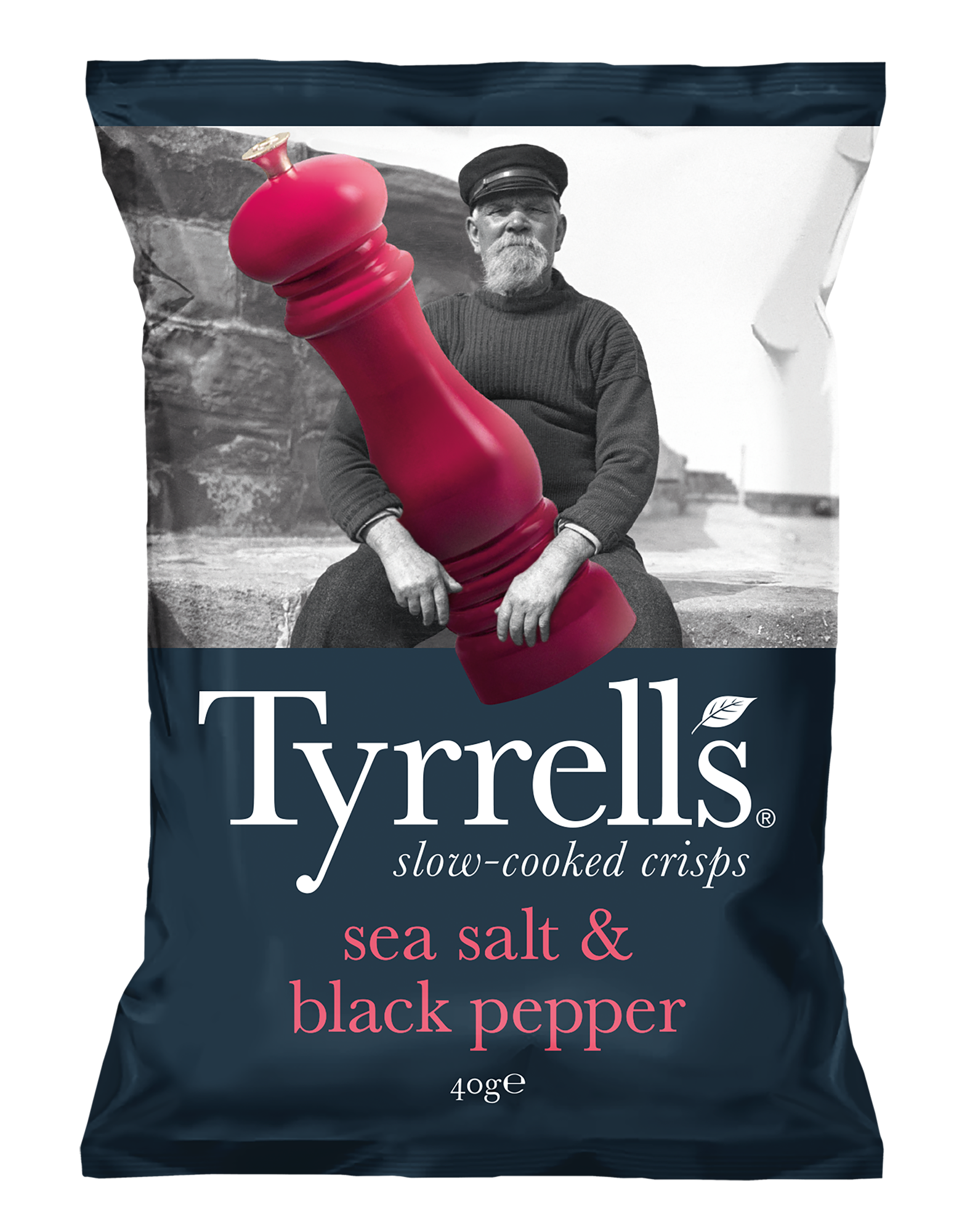 Chips sel de mer et poivre noir, 40g, carton 18 paquets