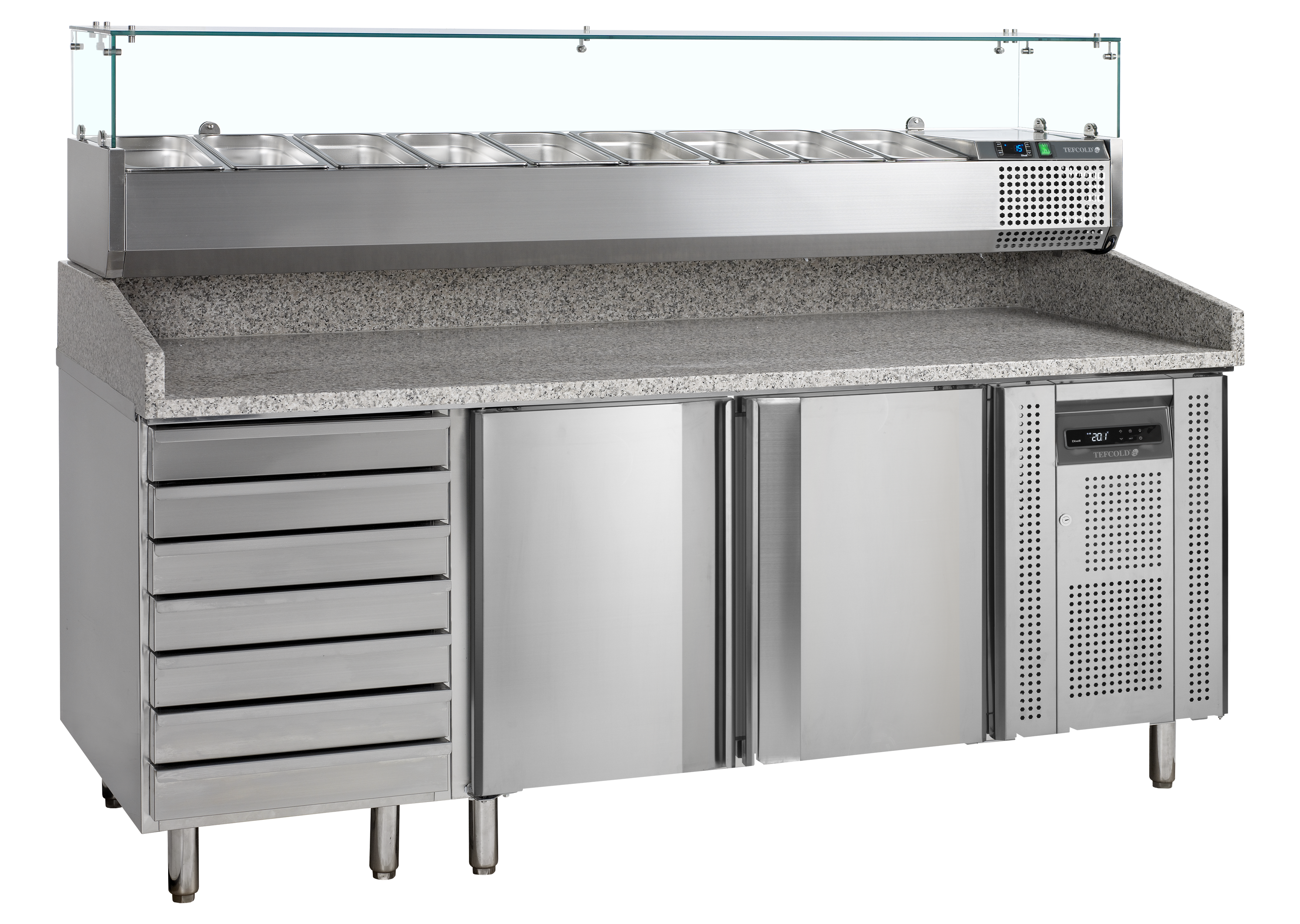 Table à pizza avec module pour garniture pt1310 + vk38-200