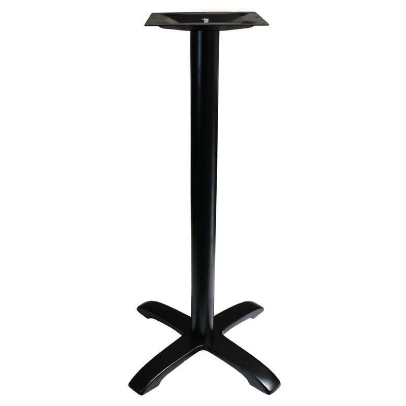 Pied de table mange debout en acier detroit noir, embase 4 branches