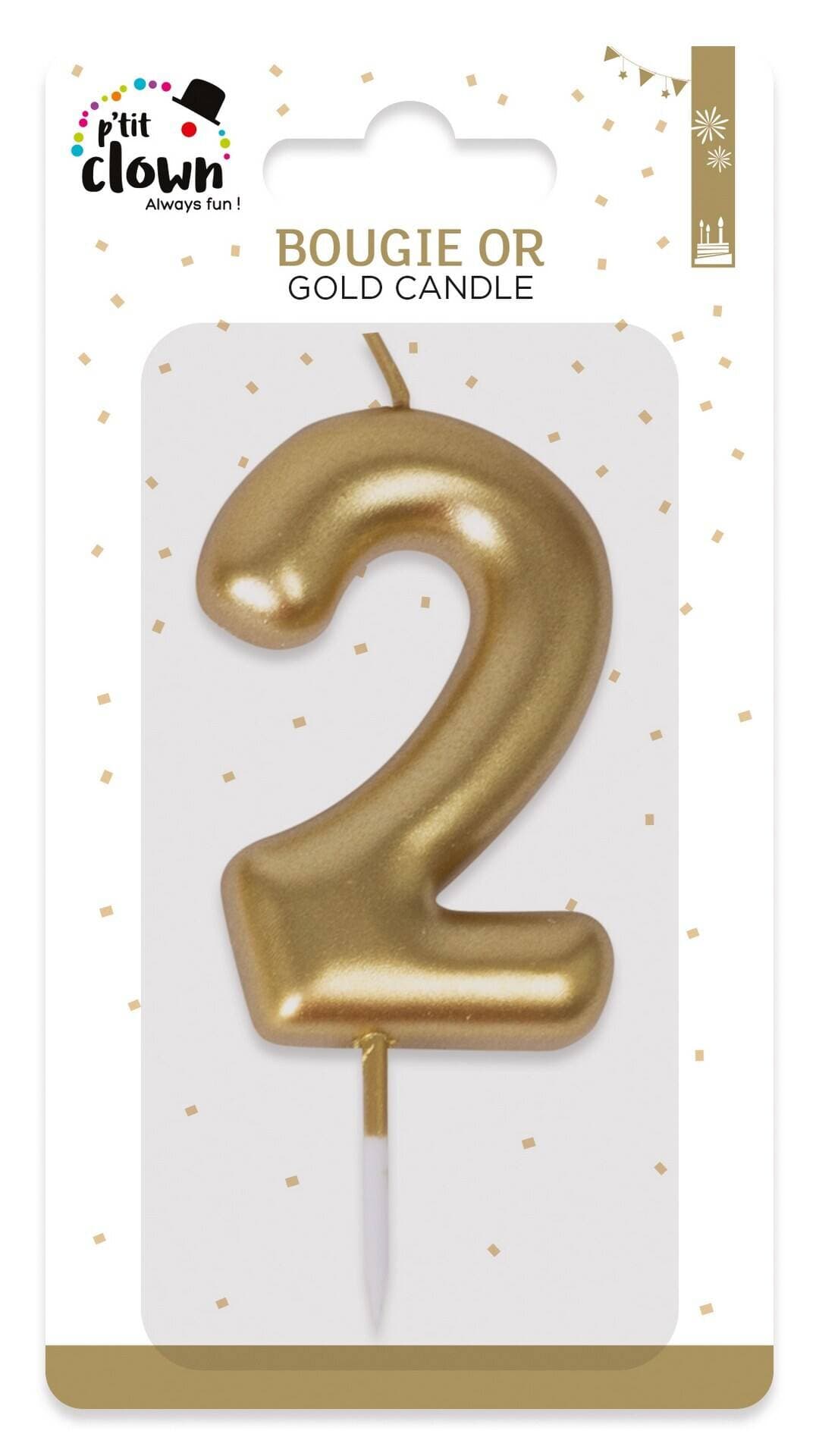 Bougie or - chiffre 2