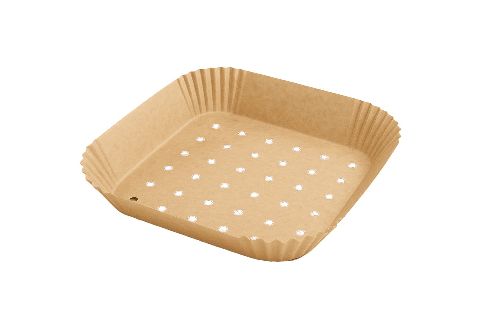 Moule à friture perforé carré kraft   200x200x45mm, 2400pcs