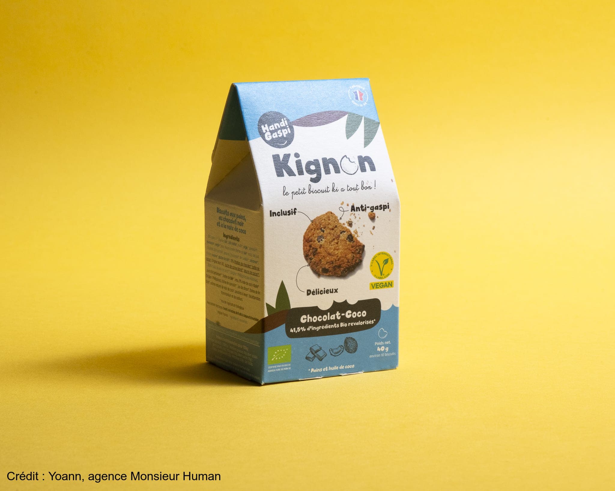 Mini biscuits anti-gaspi & inclusif choco-coco végan format snacking (paquet de 40g x15)