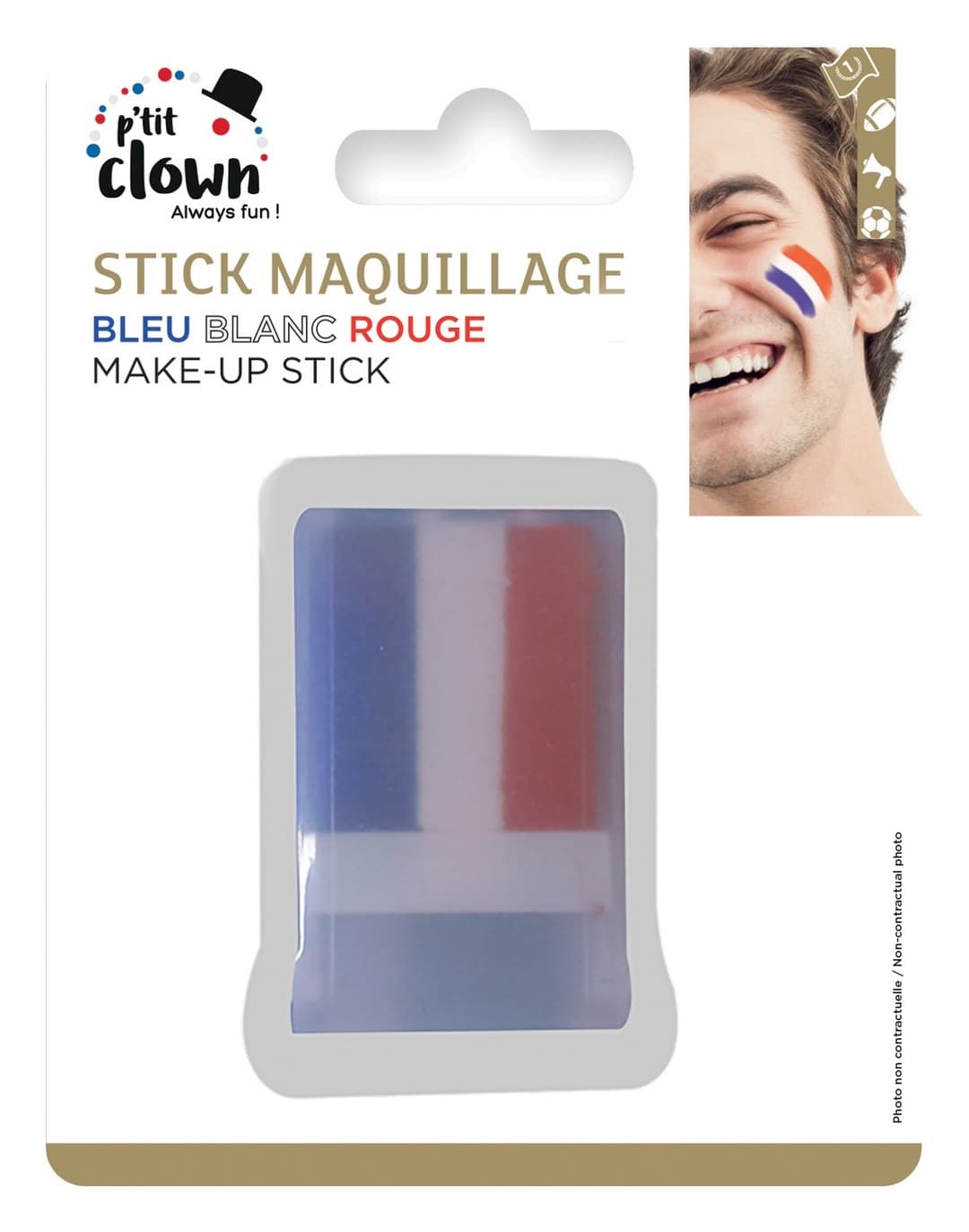 Stick maquillage - bleu, blanc, rouge