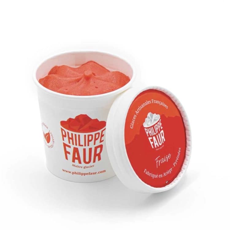 Sorbet plein fruit fraise 100 ml par lot de  9