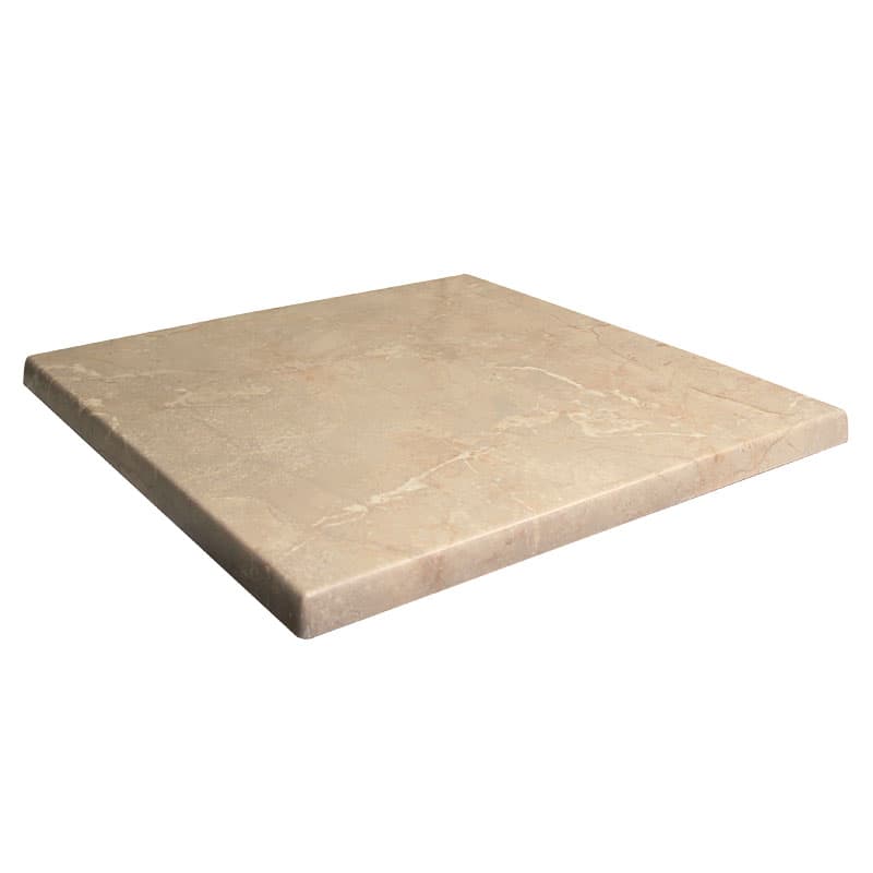 Plateau de table carré 70x70 cm werzalit décor marmor beige