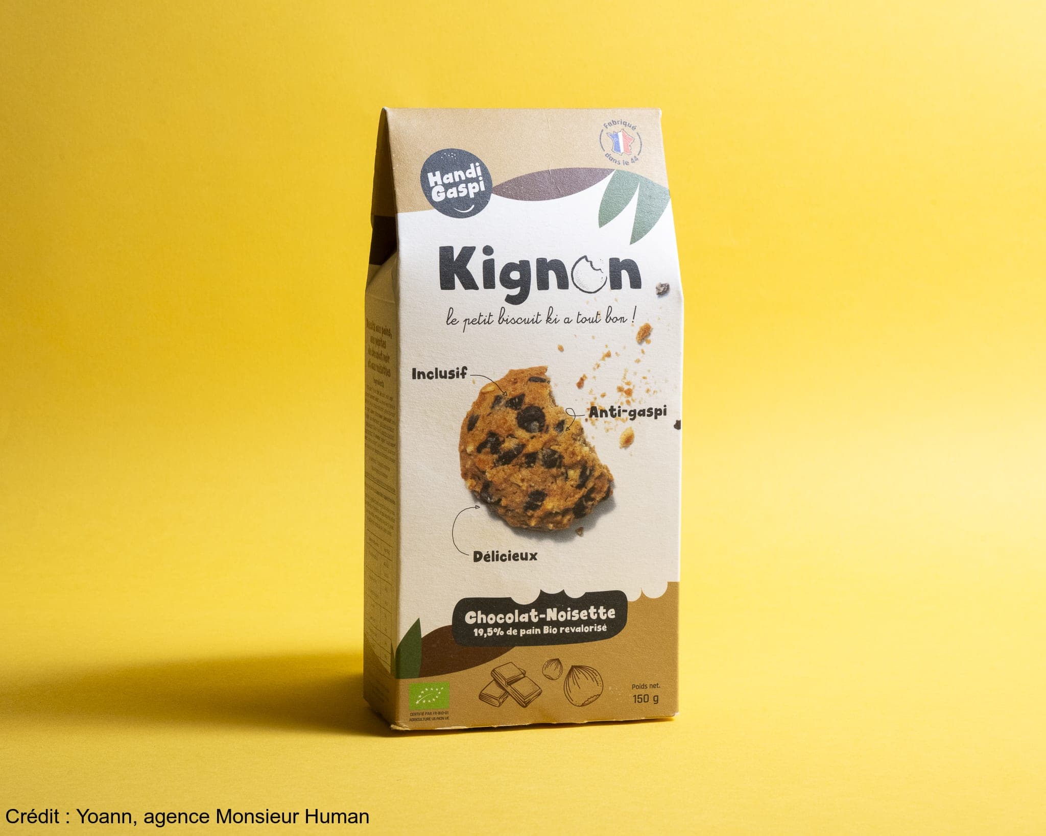 Biscuit bio anti-gaspi & inclusif chocolat-noisette format emballe (paquet de 150gx10)
