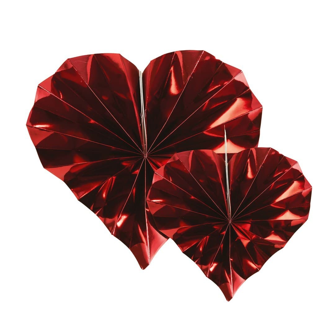 Rosace - cœur rouge - lot de 6