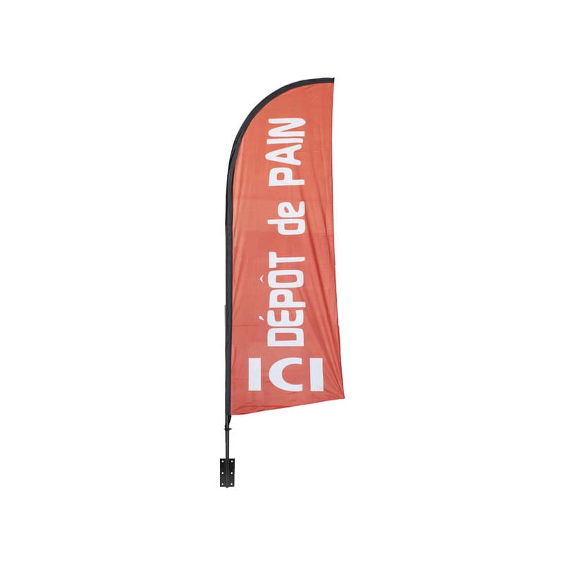 Drapeau "dépôt de pain" de dimensions 225 x 85 cm avec son kit support mural et mât