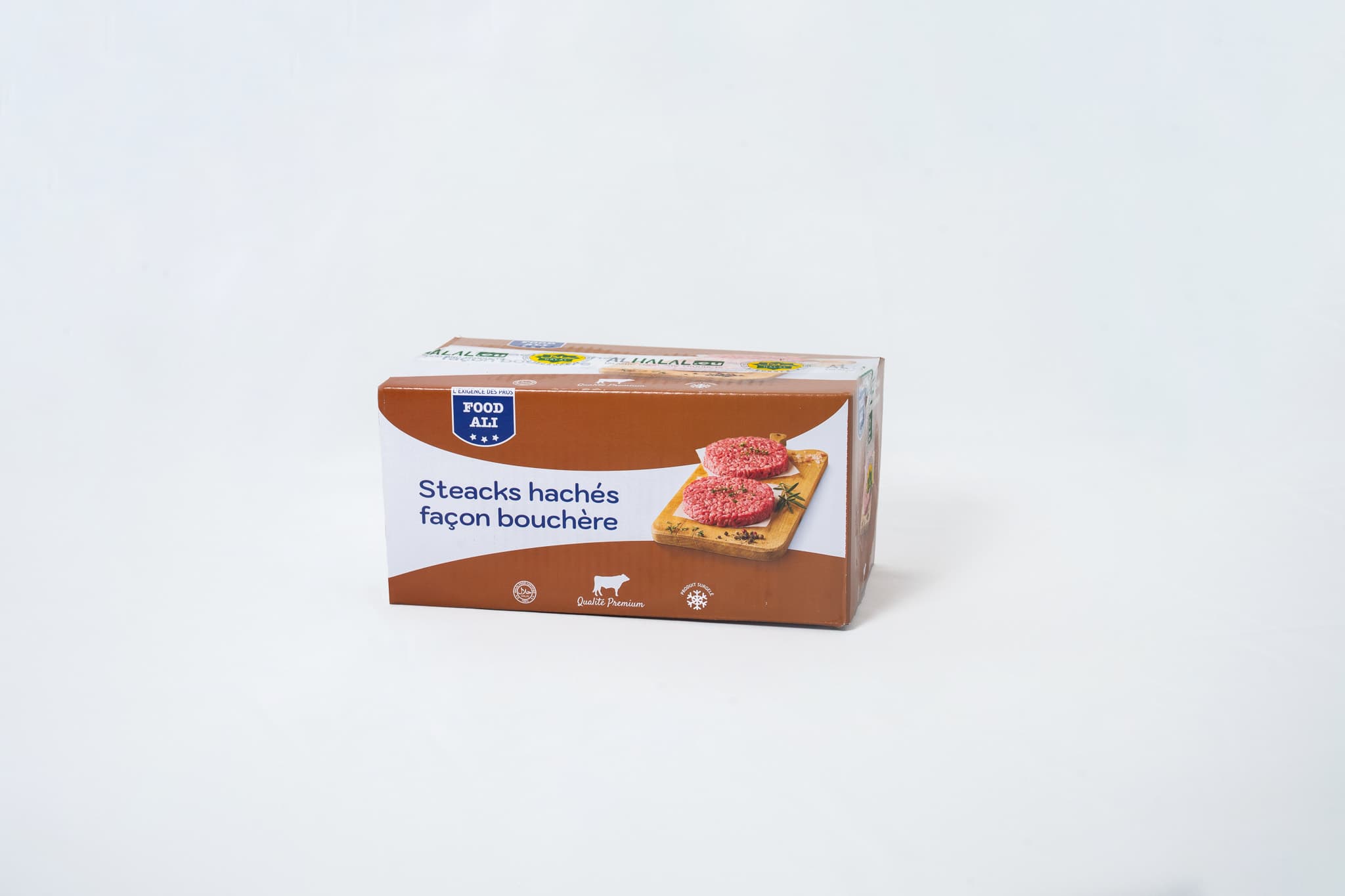 Steaks hachés 20 x 120 g façon bouchère 100% viande de bœuf halal surgelés - 2,4 kg