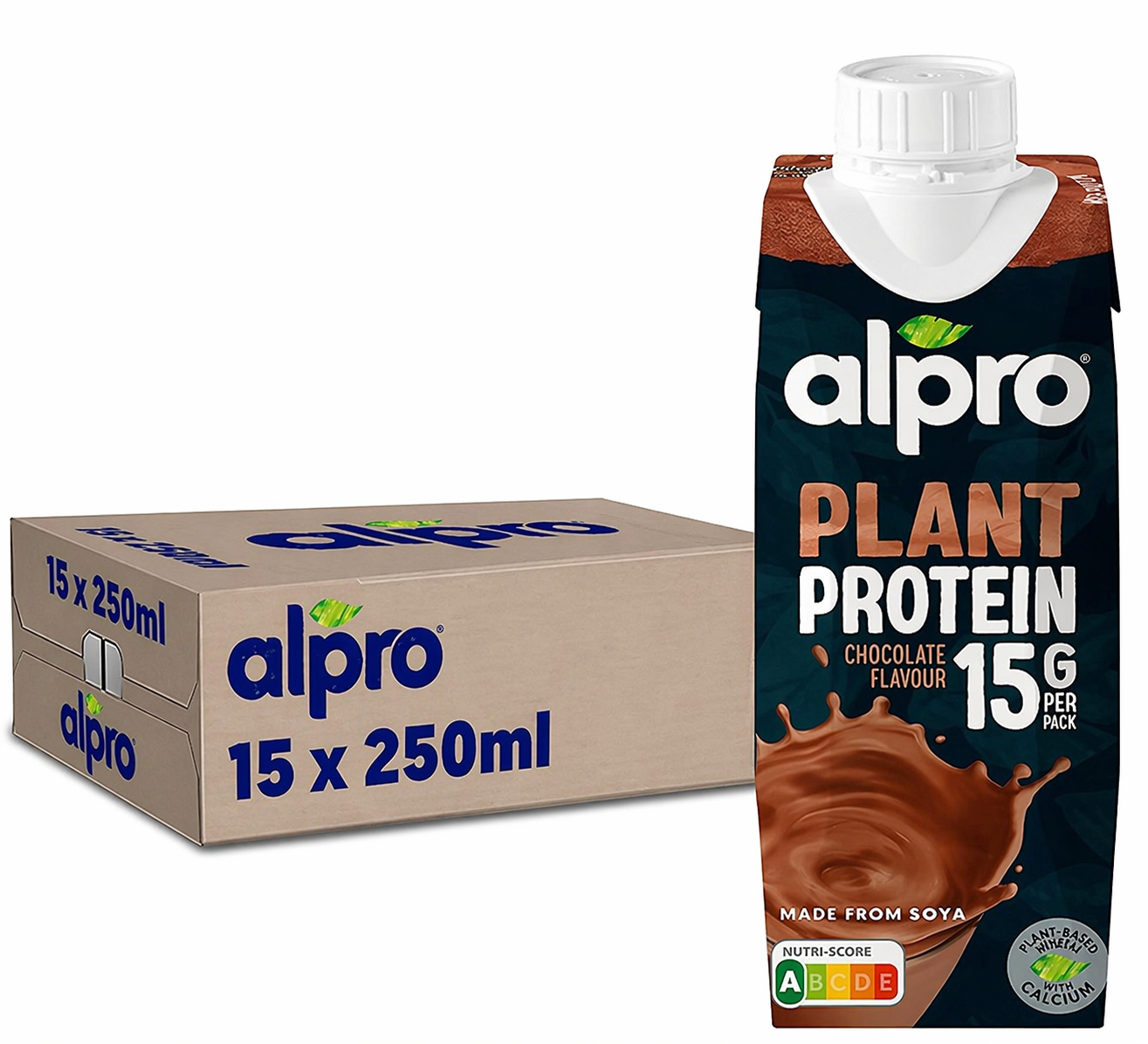 Alpro - boisson végétale - soja protéine goût chocolat - 250ml - lot de 15x250ml