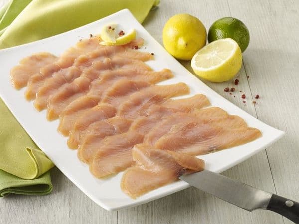 Tranchettes de saumon fumé, barquette de 500g