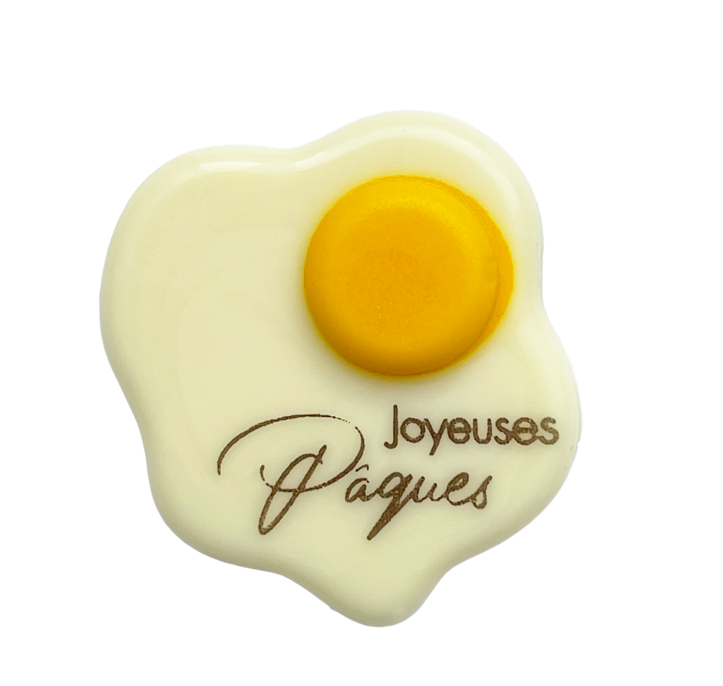 Décor en chocolat "Oeufs au plat" 34 x 37 mm - Chocolat Blanc - Lot de 168 pièces