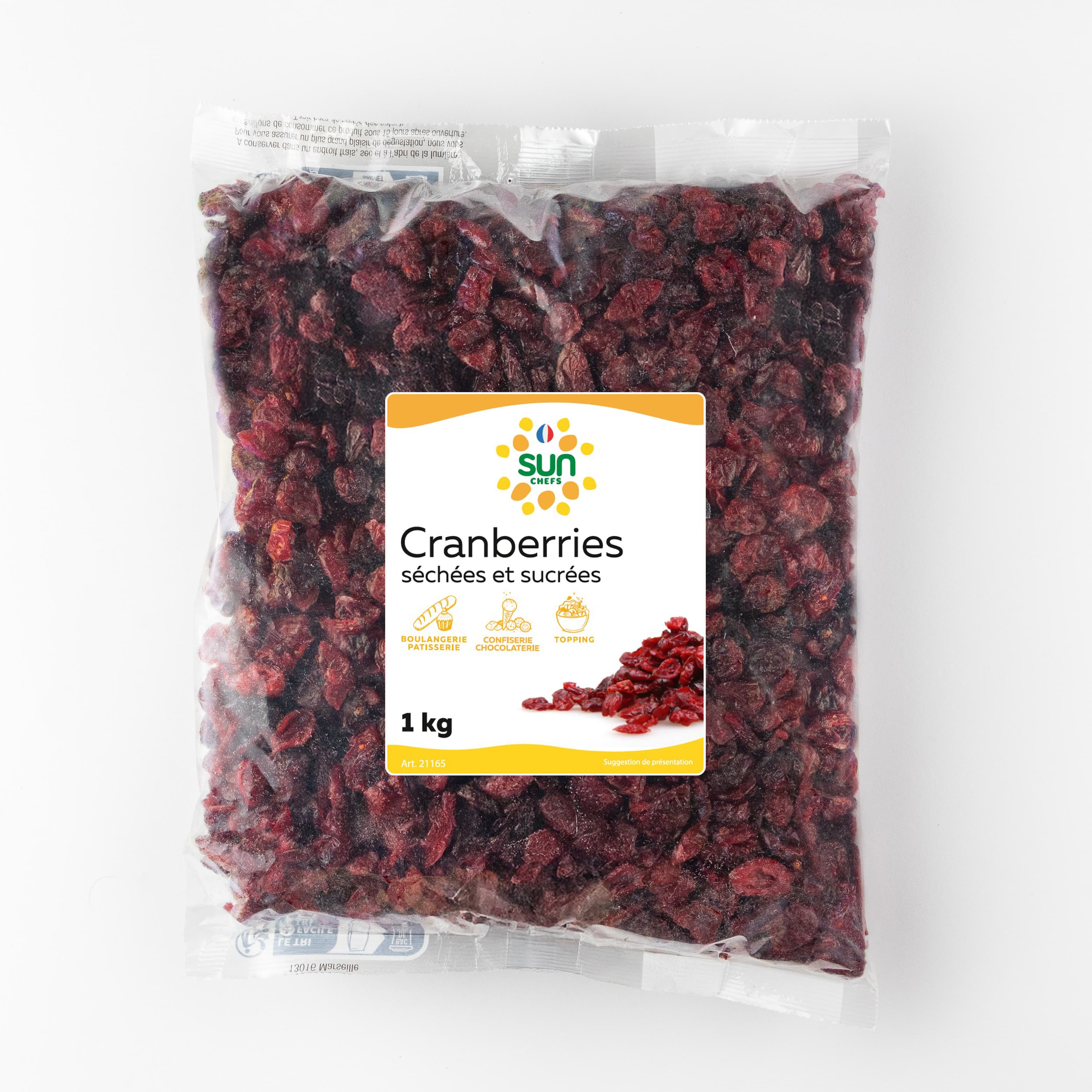Cranberries séchées sucrées - lot de 10x1kg