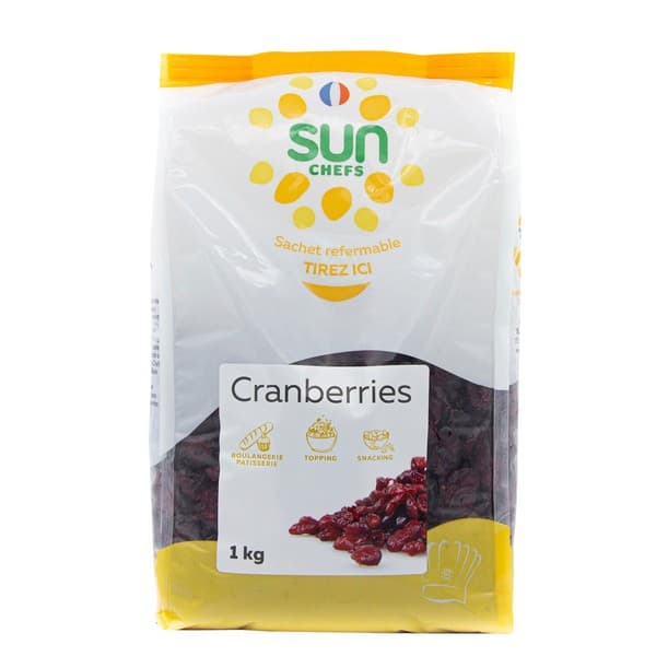 Cranberries séchées sucrées - lot de 10