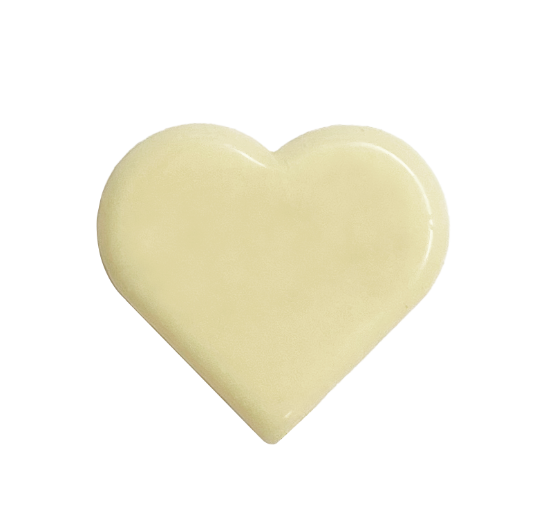 Décor en chocolat "Cœur simple" 27 x 25 mm - Chocolat Blanc - Lot de 252 pièces