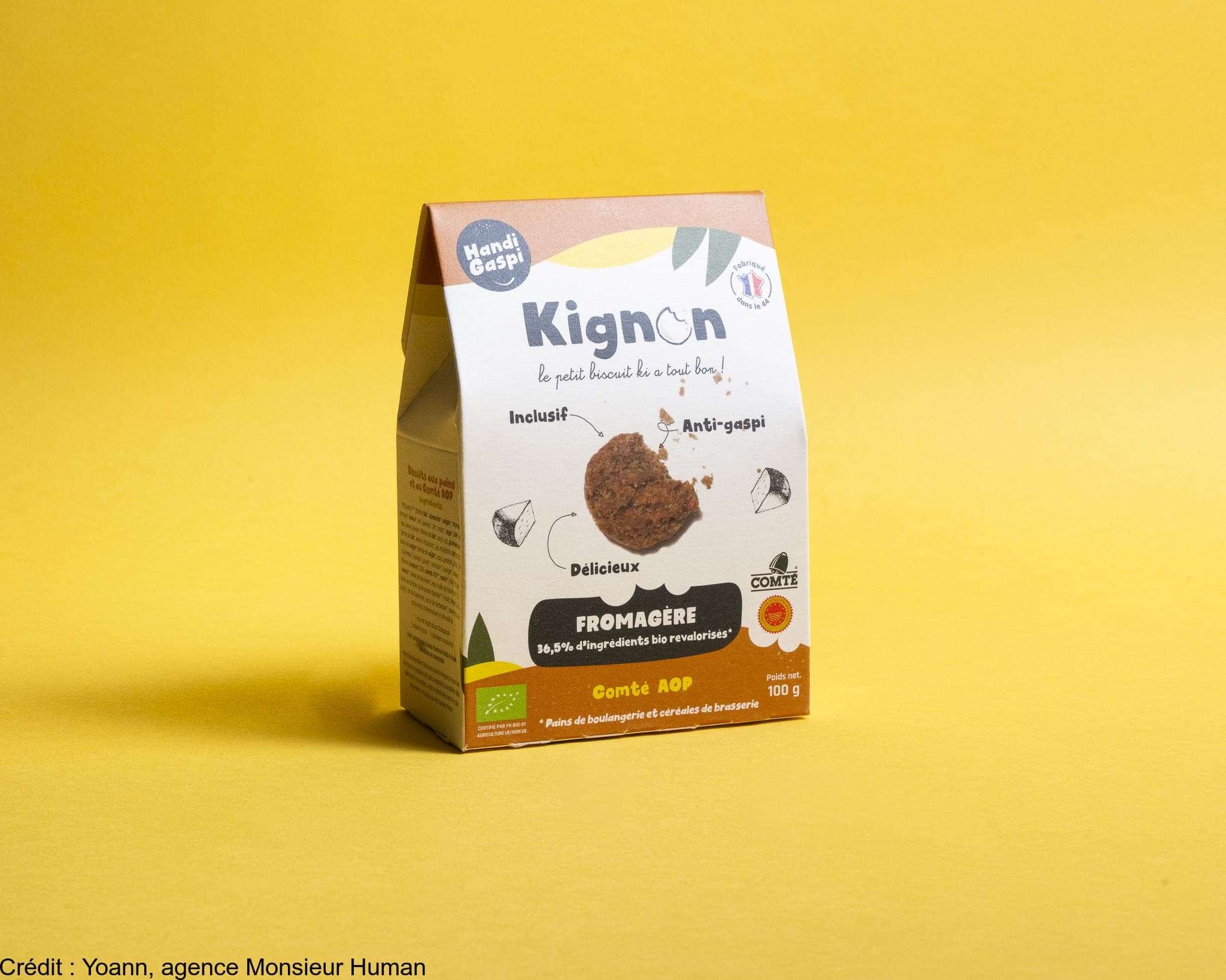 Biscuit bio anti-gaspi & inclusif salé - recette fromagere - emballé (paquet de 100gx10)