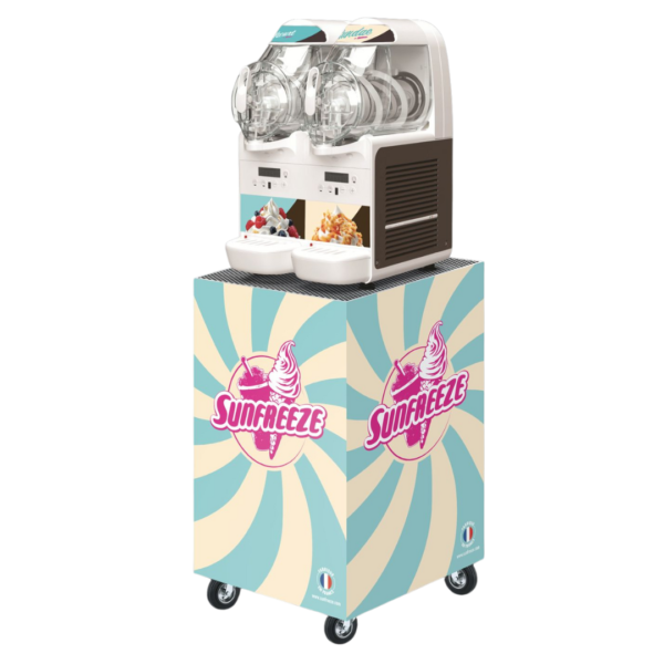 Chariot et machine à sundae freezy-cream 2 cuves