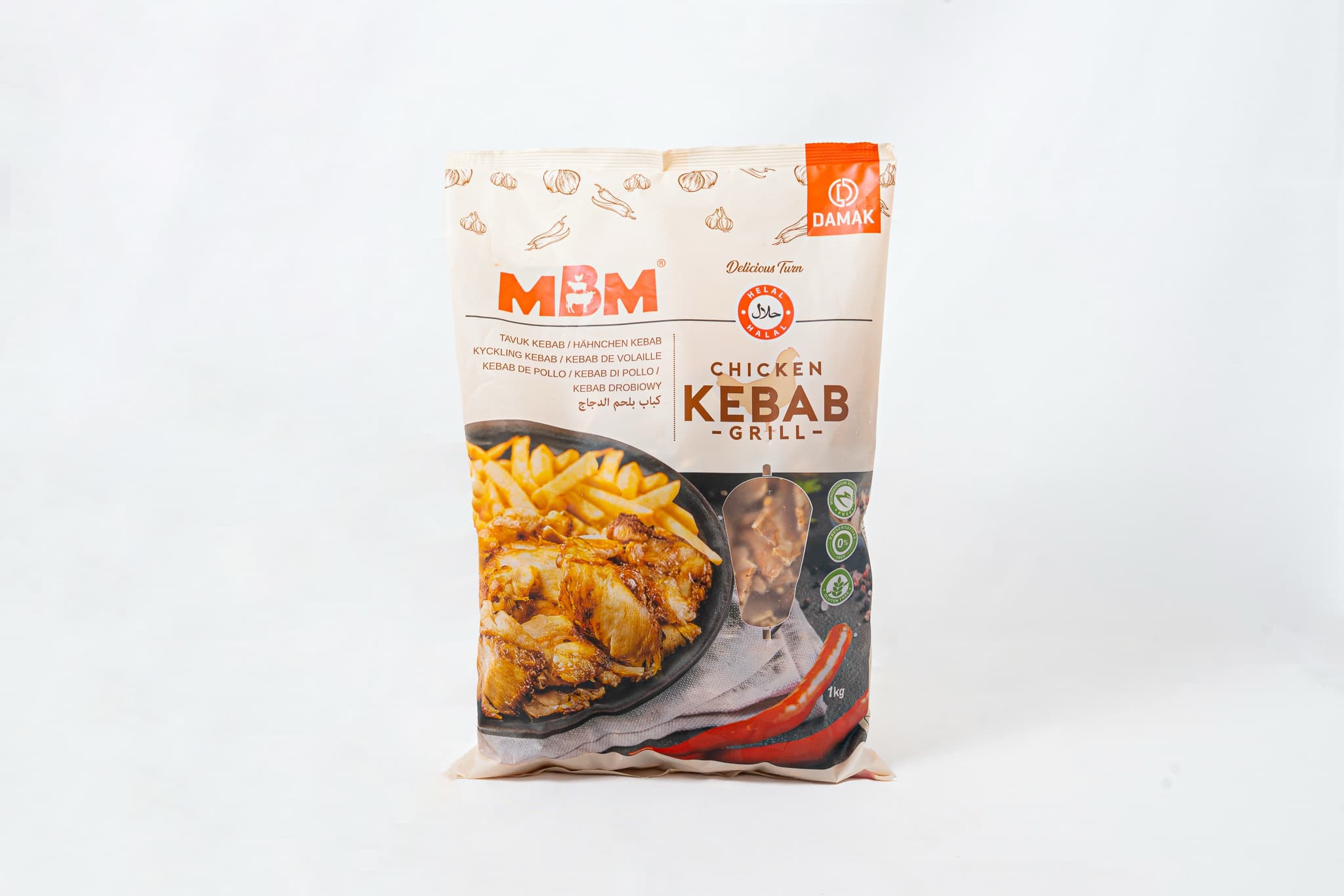 Lamelles kebab poulet halal  surgelées - 1kg