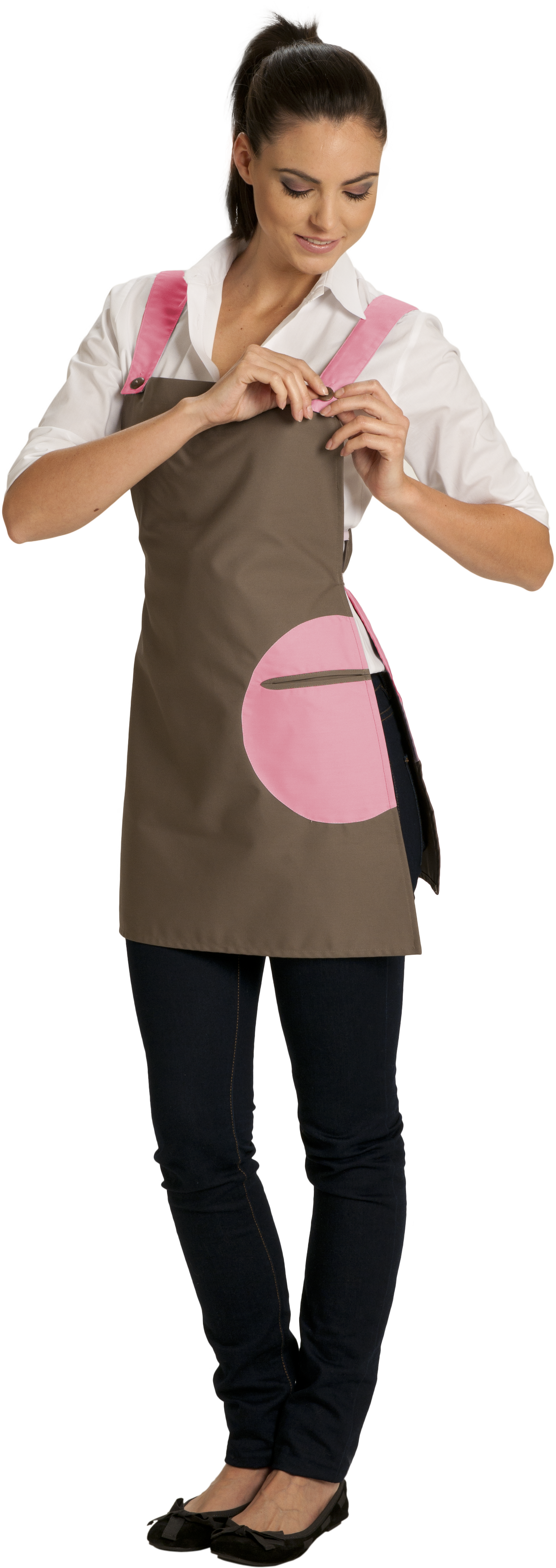 Chasuble bretelle polycoton taupe rose