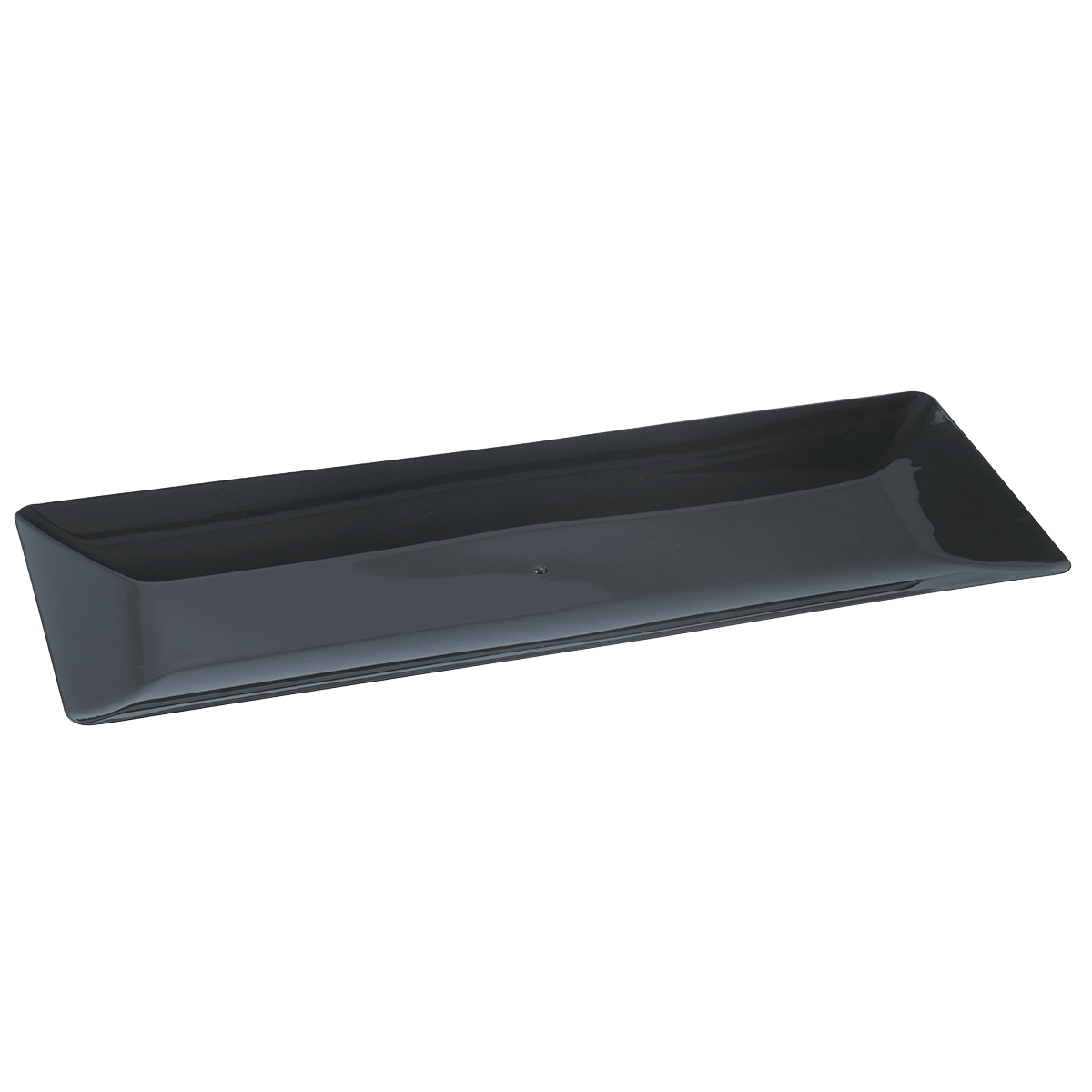 Plateau fluid' rectangle ps noir 400x150 mm - par 100 pièces