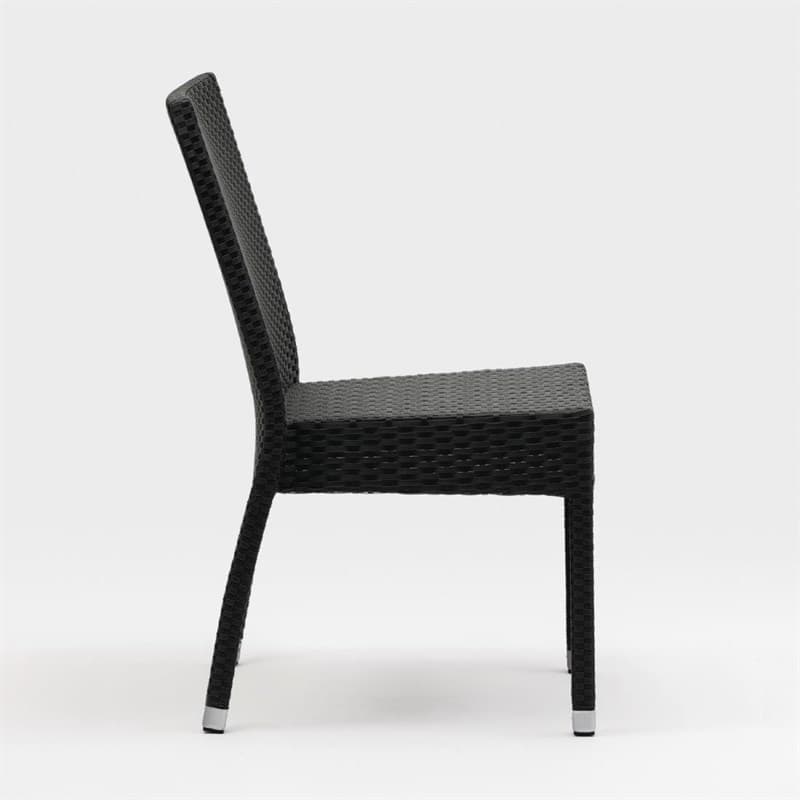 Lot de 4 chaises en rotin pe anthracite