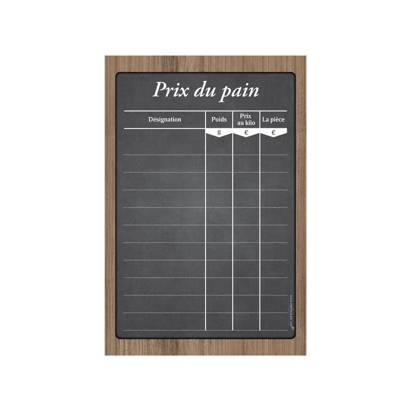 Panneau "prix du pain" dimensions 60 x 40 cm