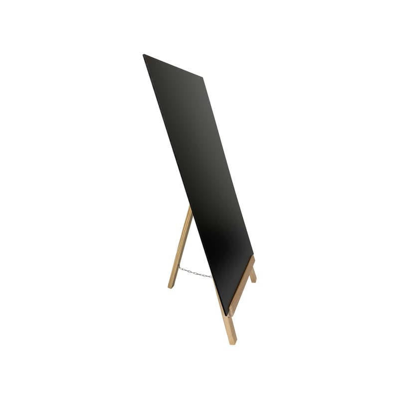 Chevalet trépied en bois brut avec ardoise double face de dimensions 97 x 52 cm
