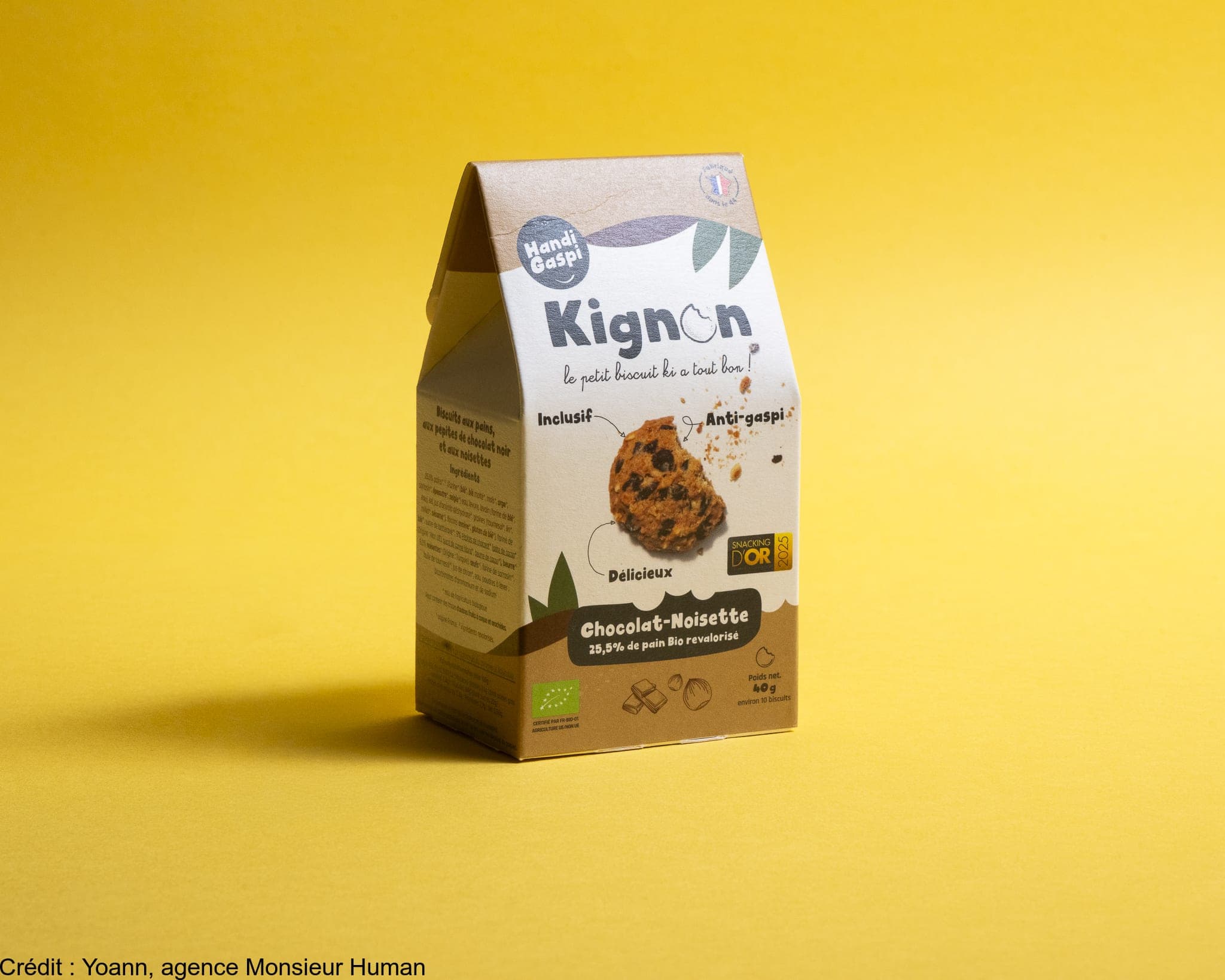 Mini biscuits anti-gaspi & inclusif chocolat-noisette format snacking (paquet de 40gx15)