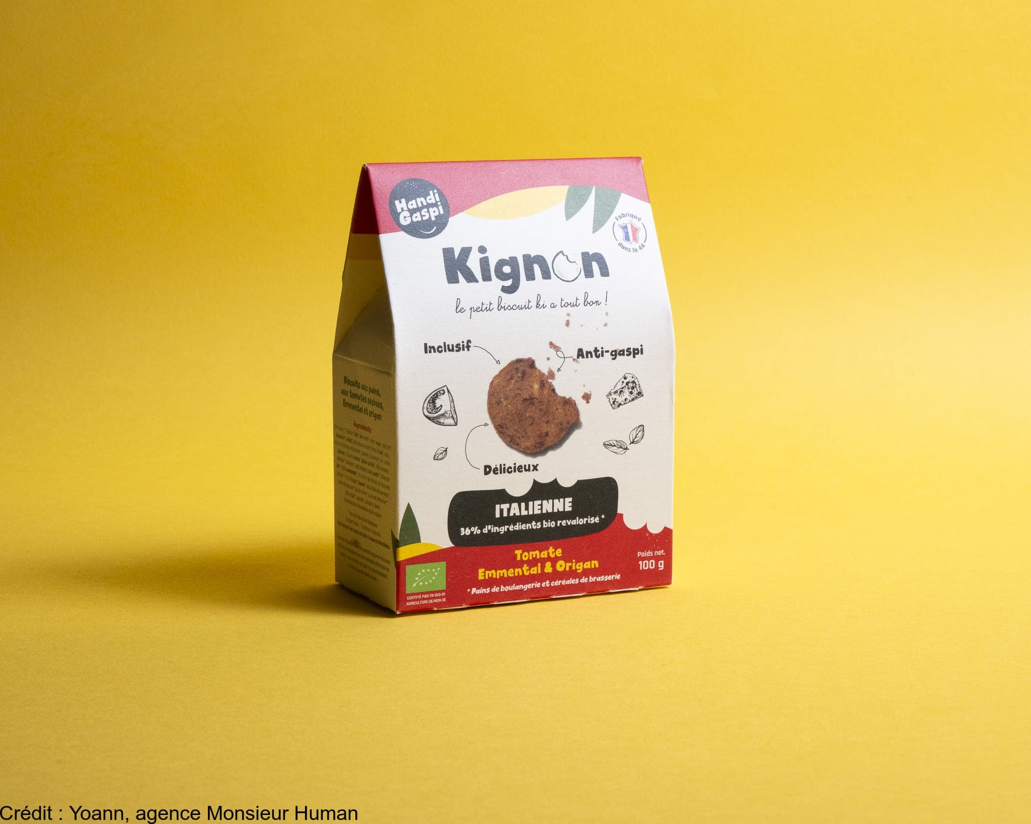 Biscuit bio anti-gaspi & inclusif salé - recette italienne - emballé (paquet de 100gx10)