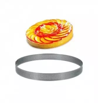 Cercle pâtisserie micro-perforé en inox - ø 20 x 2 cm