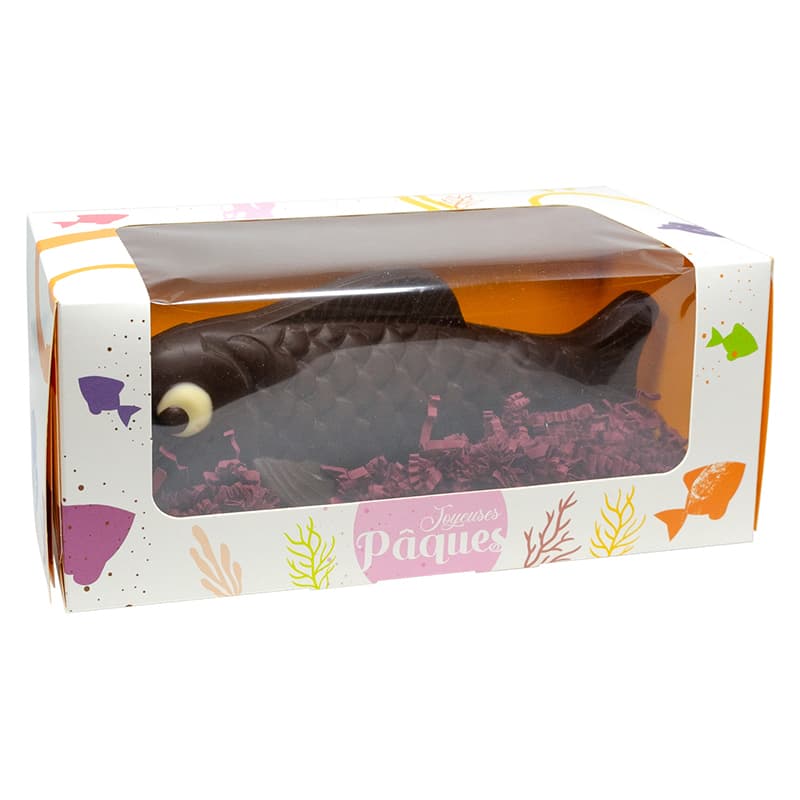 Boîte carton poisson avec fenêtre  200x115x105 mm x 25