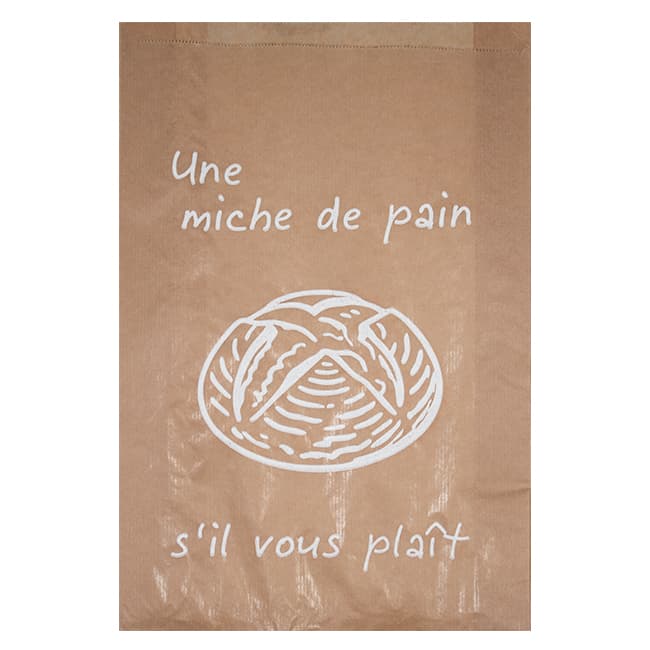 X1000 sachets pains spéciaux en papier kraft décoré 24 + 7 x 36 cm - collection naturelle