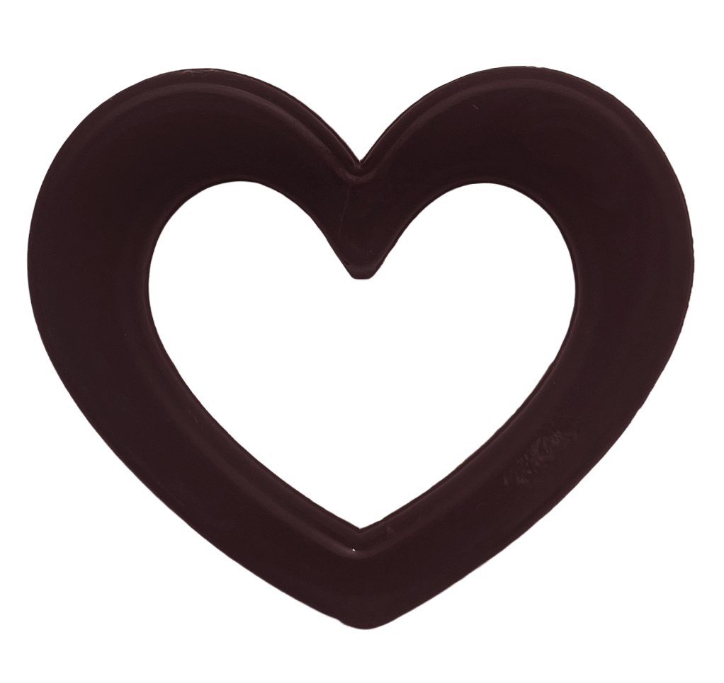 Décor en chocolat "Cœur creux" 48,5 x 41,2 mm - Chocolat Noir - Lot de 108 pièces