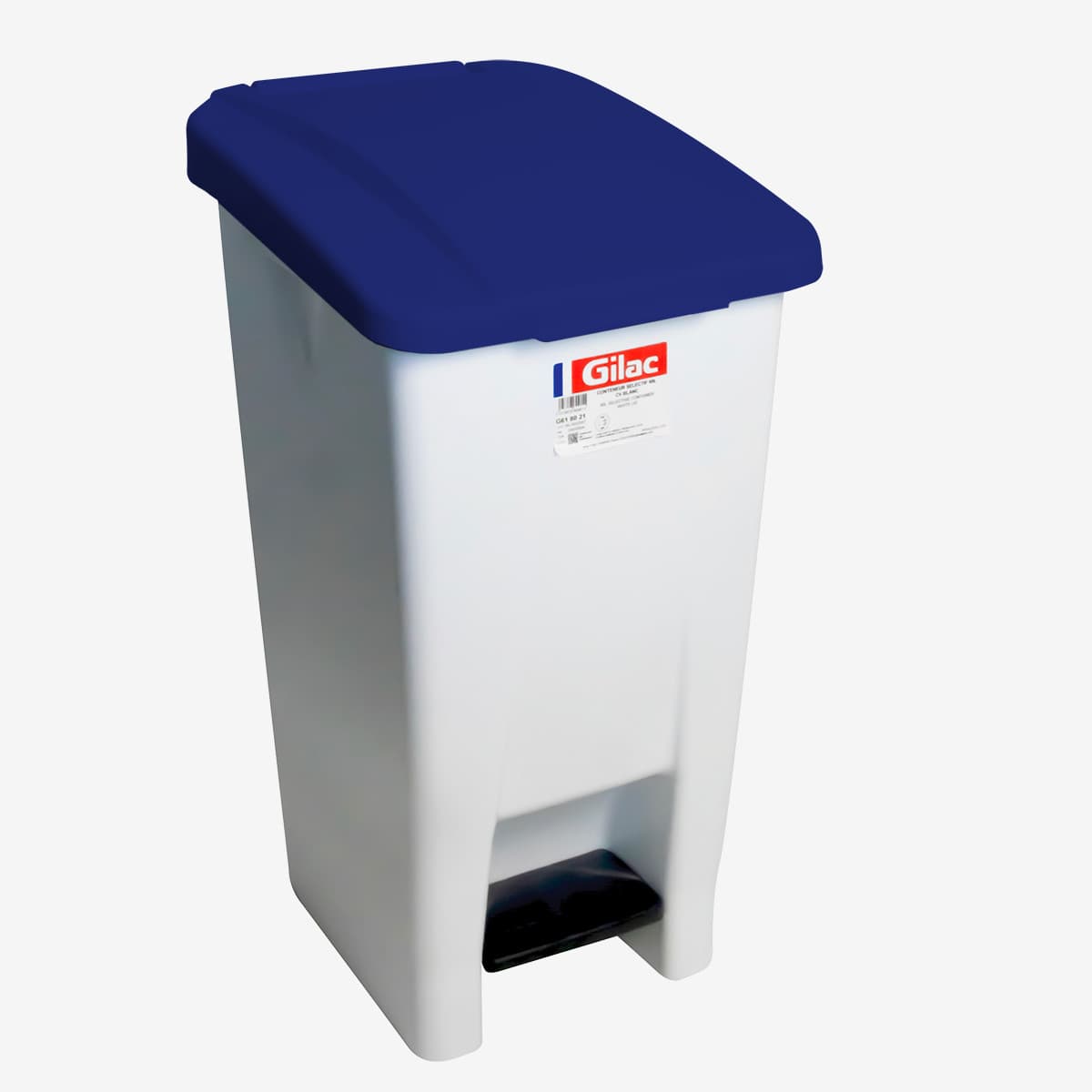 Poubelle éco à pédale 60 l - couvercle bleu