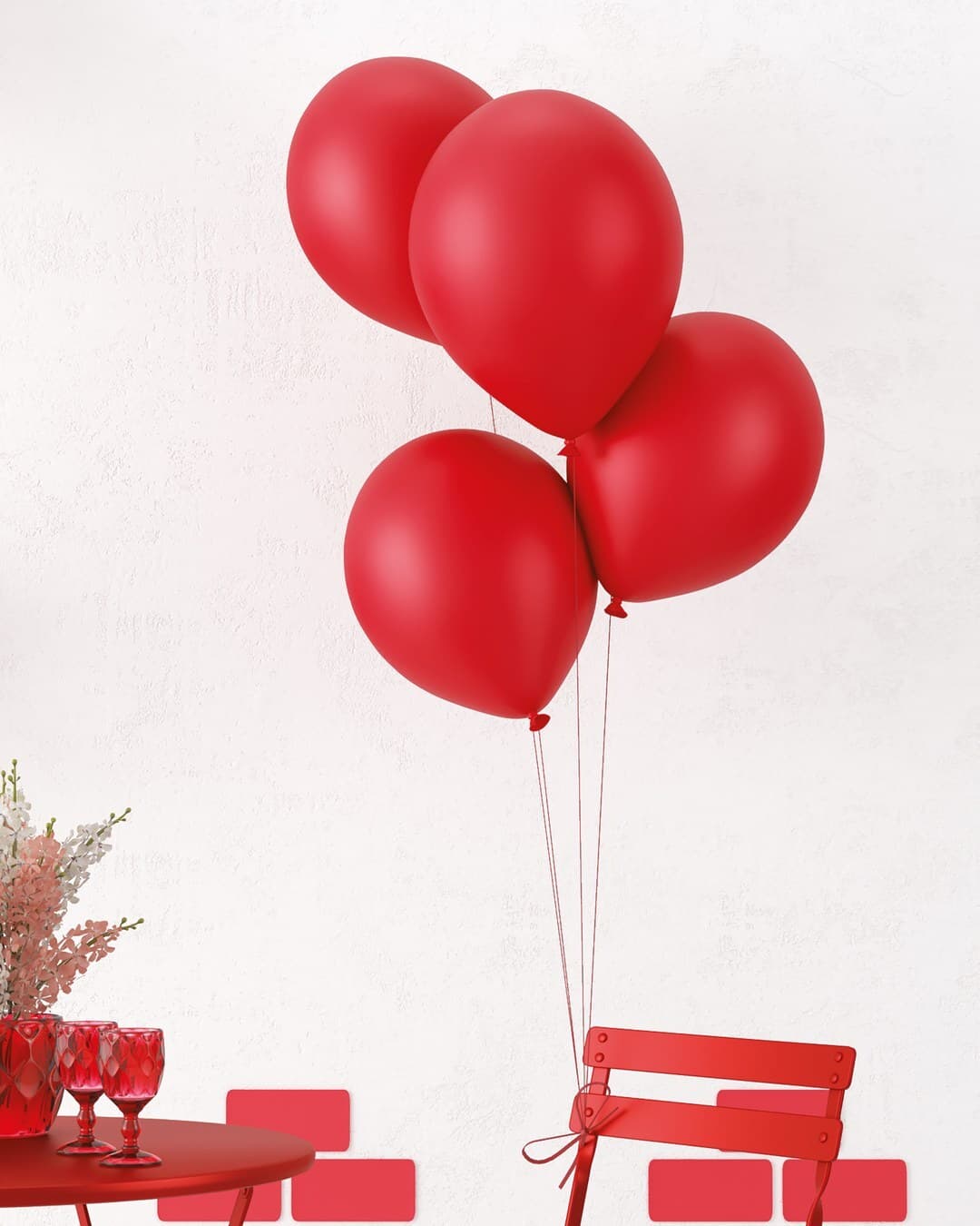 Ballon ø 30cm - lot de 10 - rouge