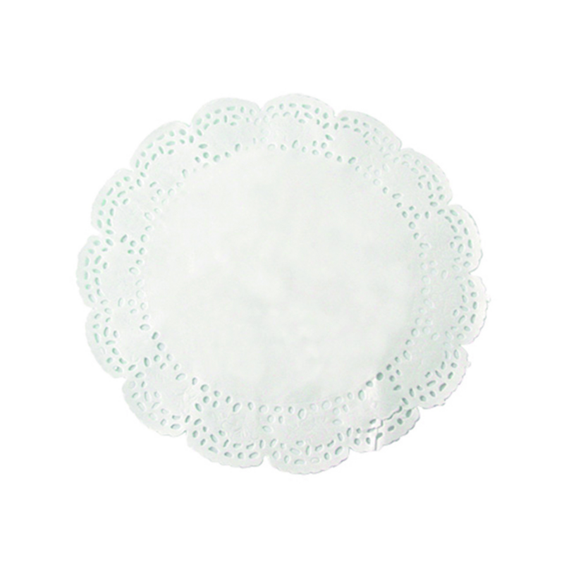Dentelle papier blanc ronde, 250pcs