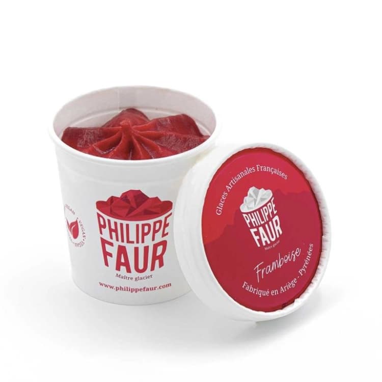 Sorbet plein fruit framboise 100 ml par lot de  9