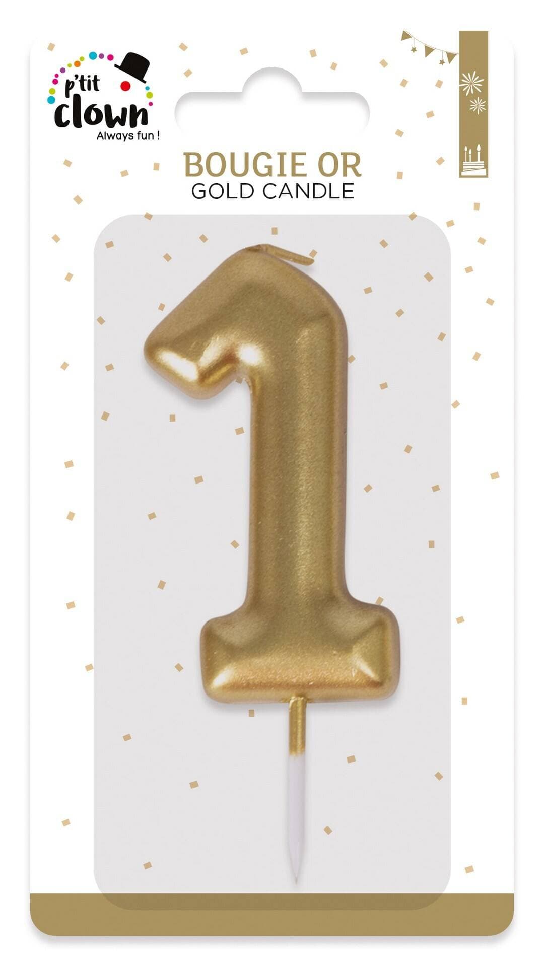 Bougie or - chiffre 1