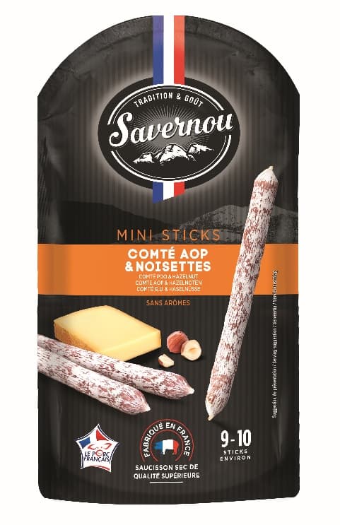 Saucissons mini sticks comté aop et noisettes