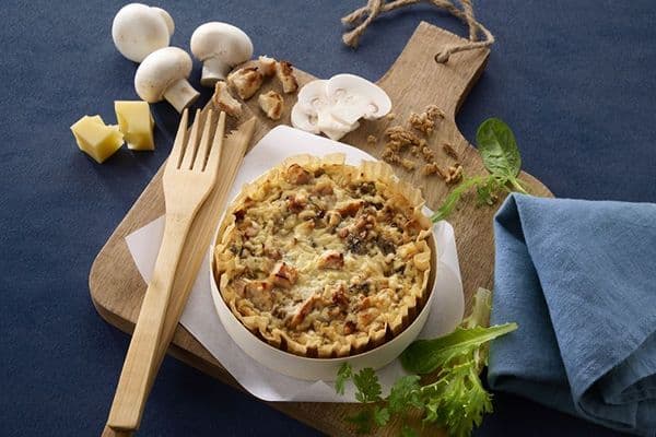 Coeur tarte au poulet rôti et aux champignons, 6 pièces de 200g