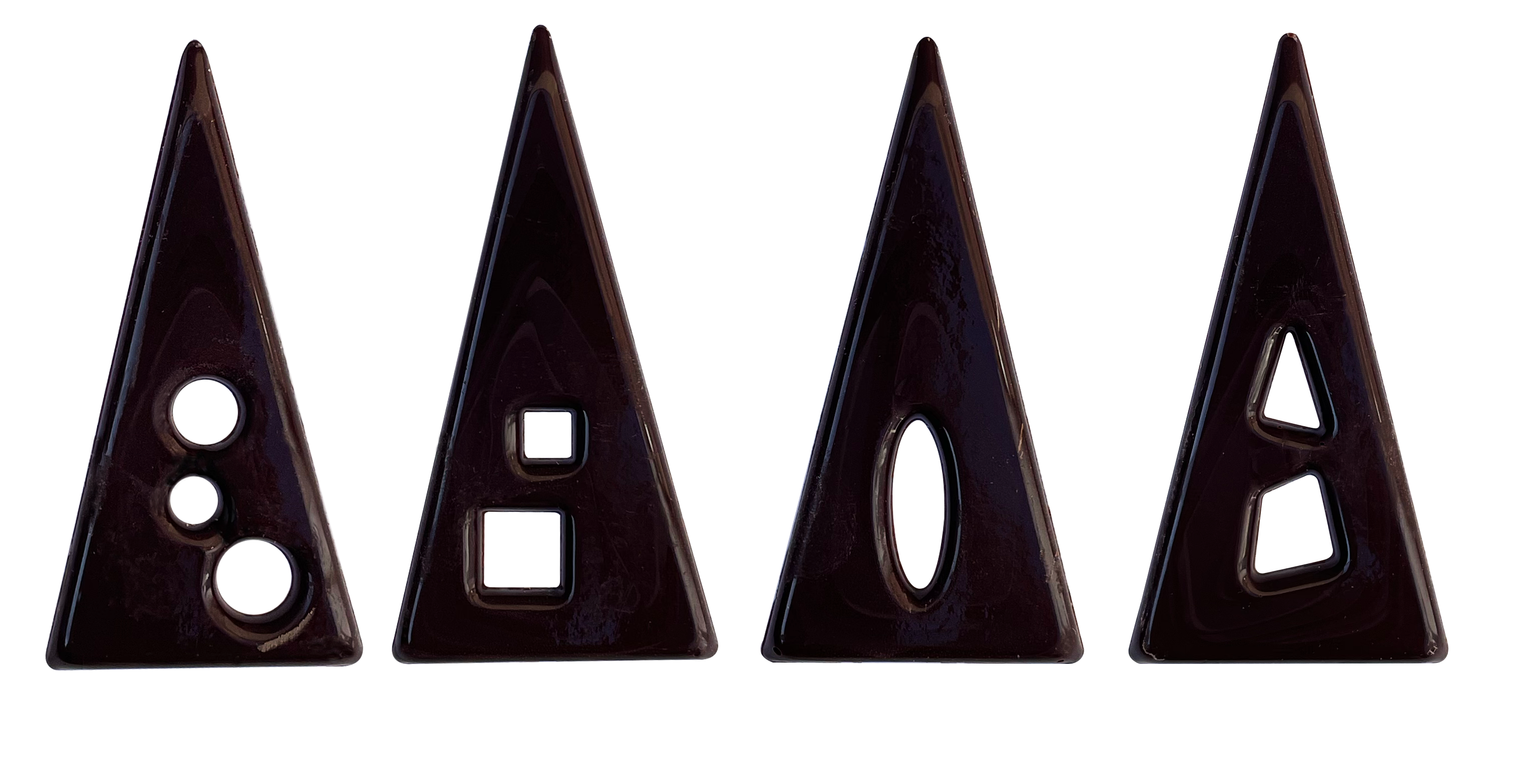 Décor en chocolat "Triangle POP" - 36 x 62 mm - Chocolat noir - Lot de 165 pièces