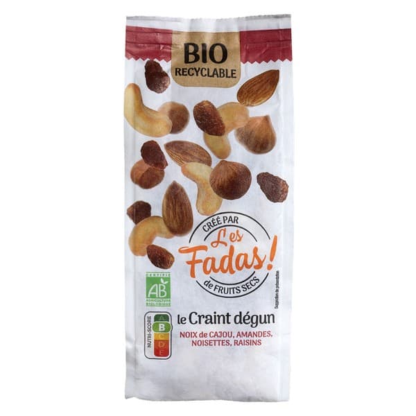 Mix craint dégun bio - noix de cajou, amandes, noisettes et raisins - lot de 7
