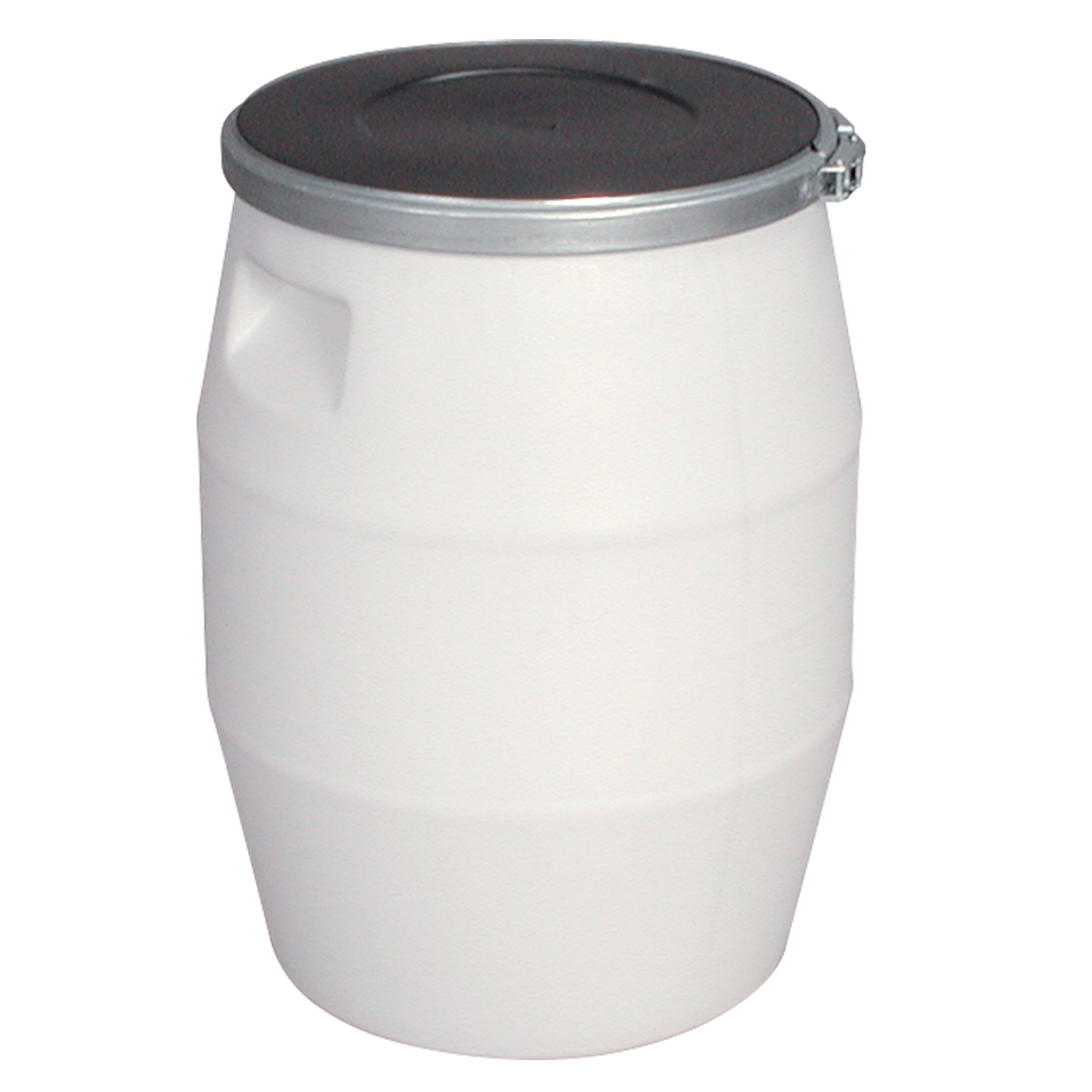 Fût 50 l + genouillère métal + couvercle - blanc